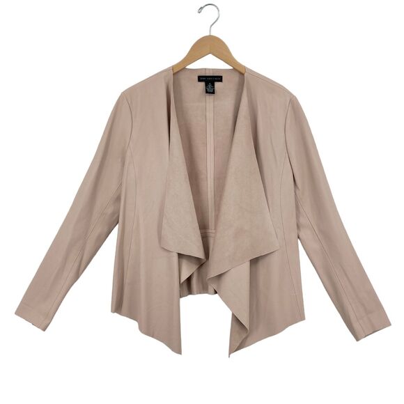 Joan Vass Women's Beige Long Sleeve Open Front Layered Cardigan Sweater Size M - Picture 1 of 16